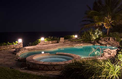 An evening dip in the quiet pool